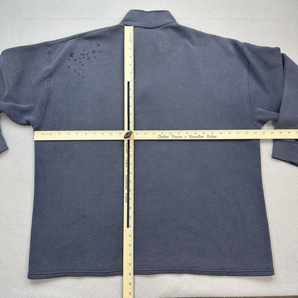 Vintage Lee Heavyweight Sweater Mens 2XL Blue 1/4 Zip Pullover Microsoft